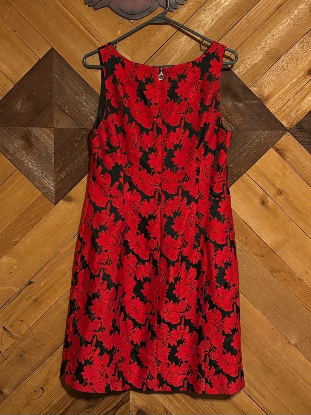 Tommy Hilfiger Red and Black Floral Sleeveless Mini Dress